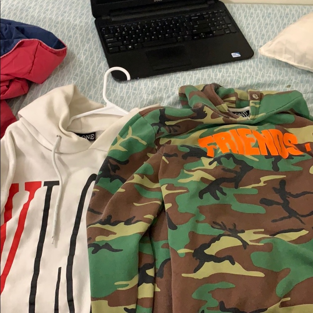 Two VLONE hoodies by the young lord ASAP Bari